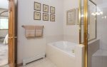 En-suite master bathroom with Jacuzzi tub and walk-in shower